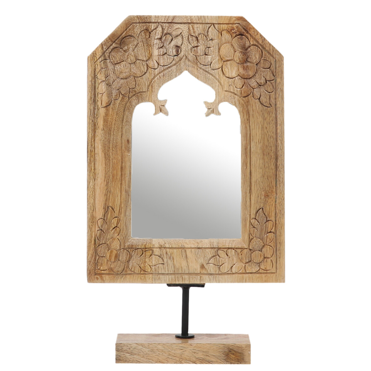 Boho Standspiegel Akaash Motiv 2 modern aus Mangoholz in Nat