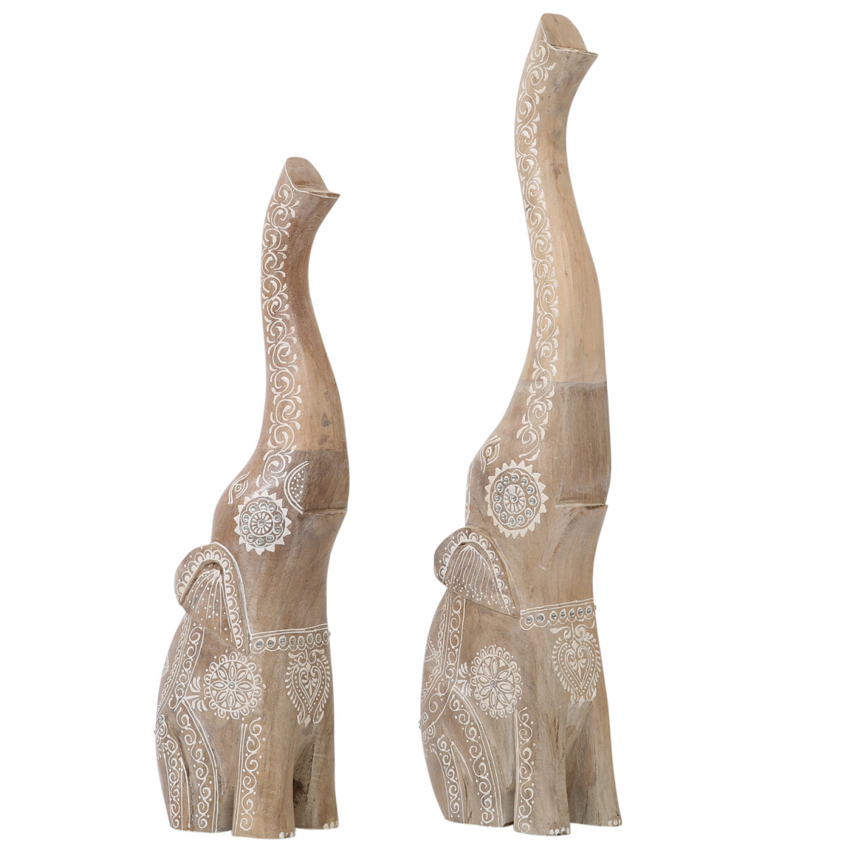 2er Set Boho Elefantenfigur Ganesha handgefertigt aus Holz 6