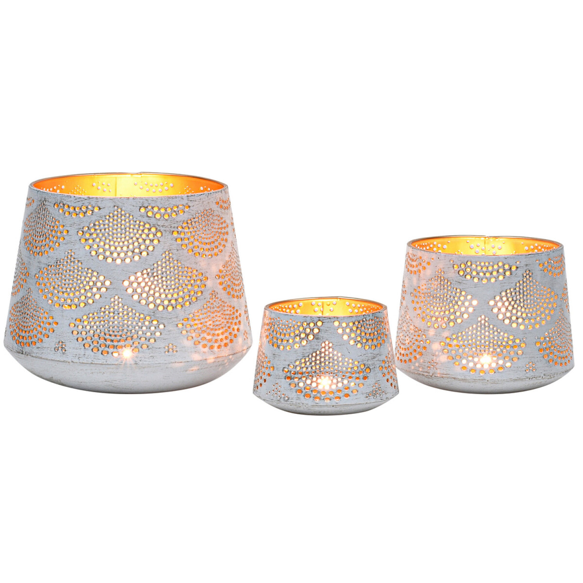 3er Set Boho Teelichthalter Yazan edel a box