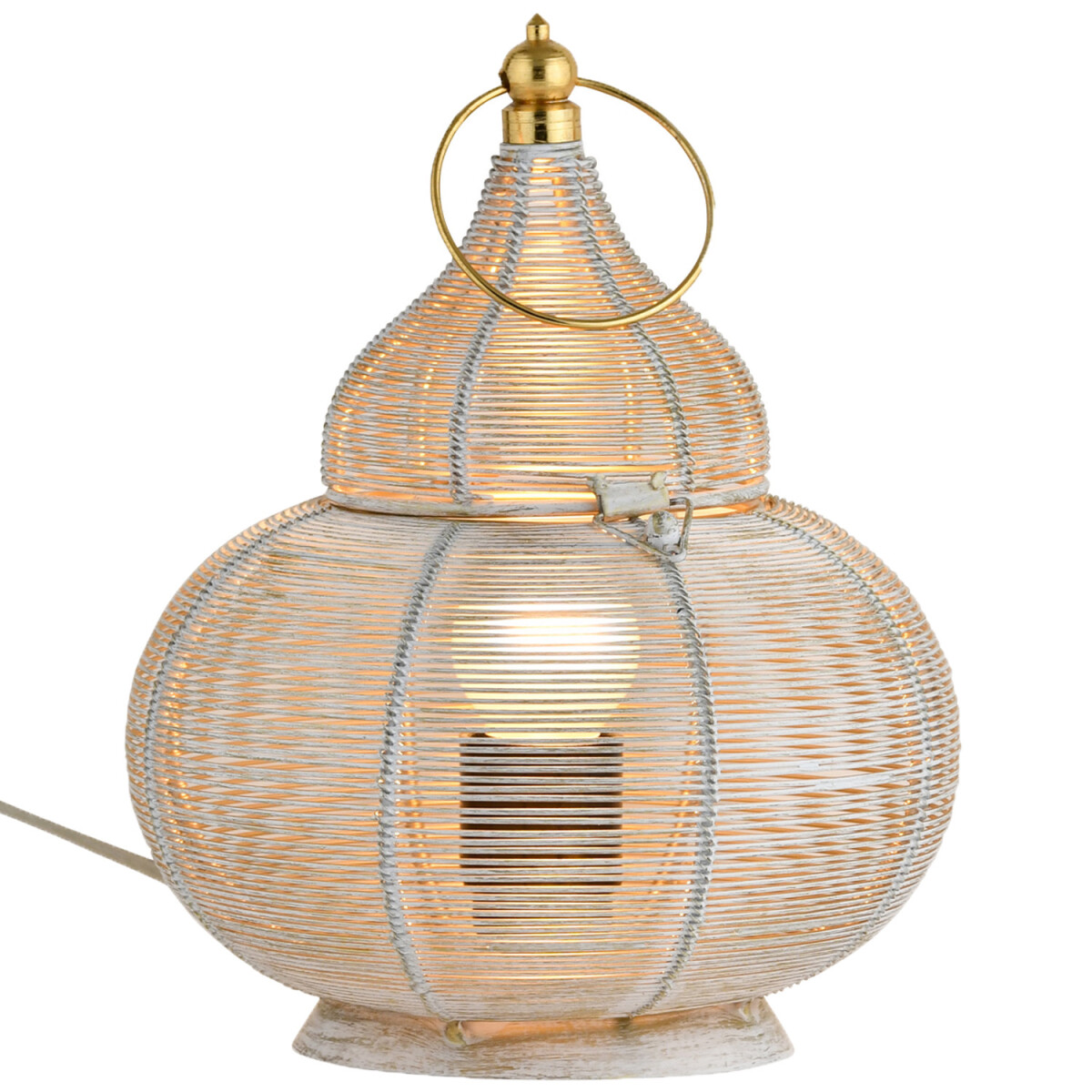 Orientalische Tischlampe Tamara handgefertigt aus Metall in 