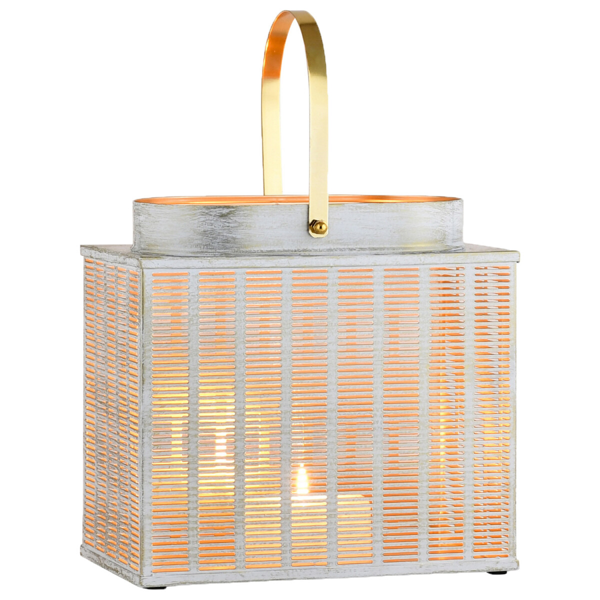 Boho Windlicht-Laterne Pacom groß modern aus Metall in
