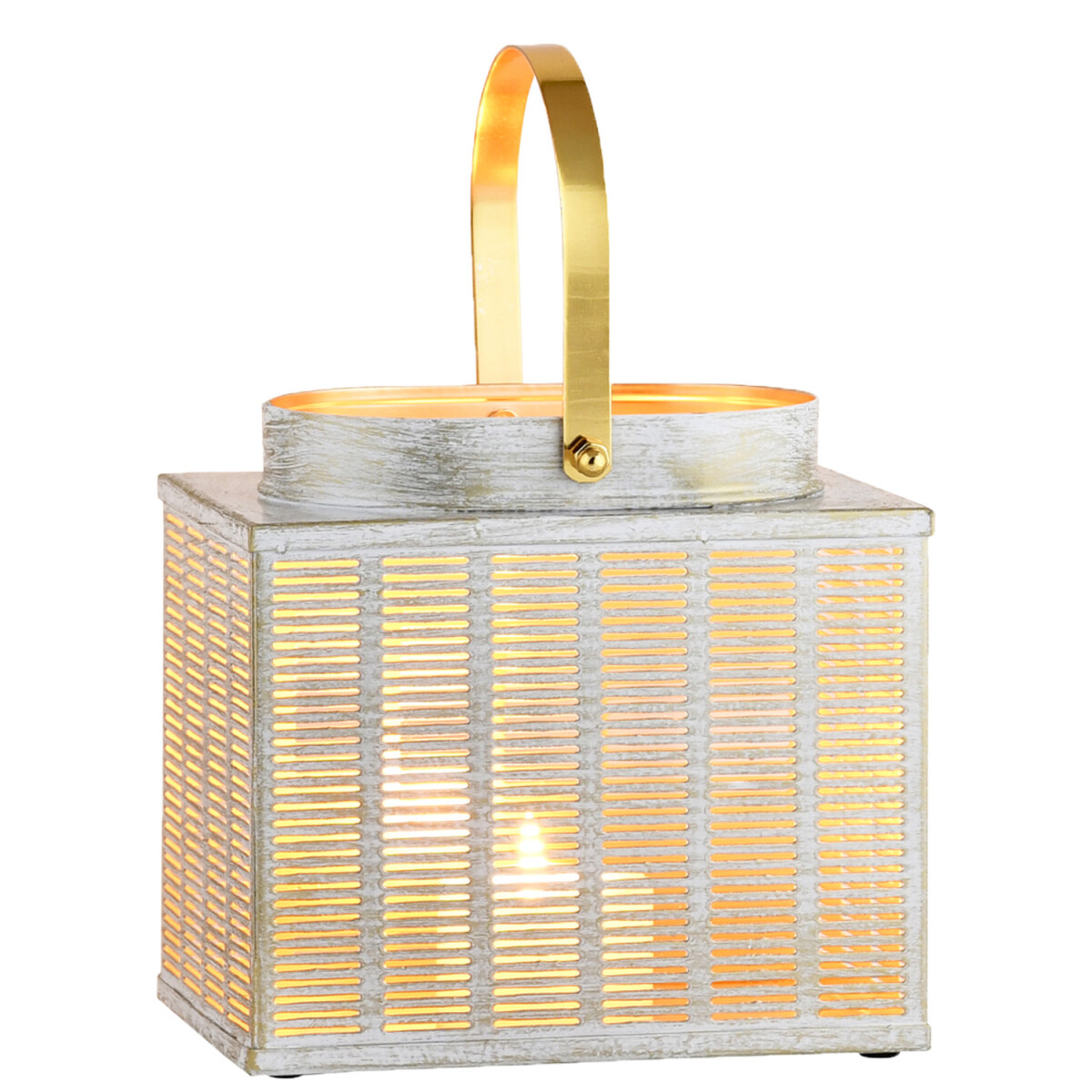 Boho Windlicht-Laterne Pacom klein modern aus Metall in Schw