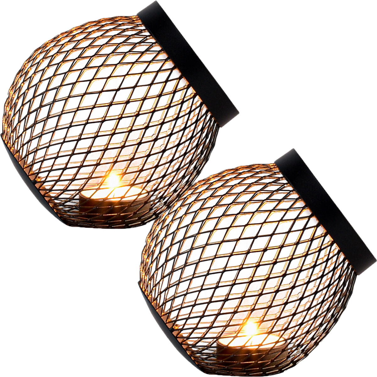 2er Set Skandinavischer Teelichthalter Sanim modern aus Meta