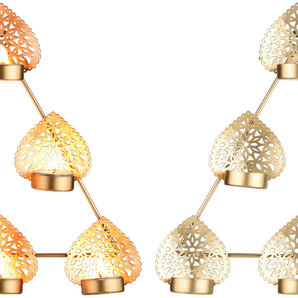 Orientalischer Wandkerzenhalter Gold - Marokkanische Deko Für 7 Teelichter