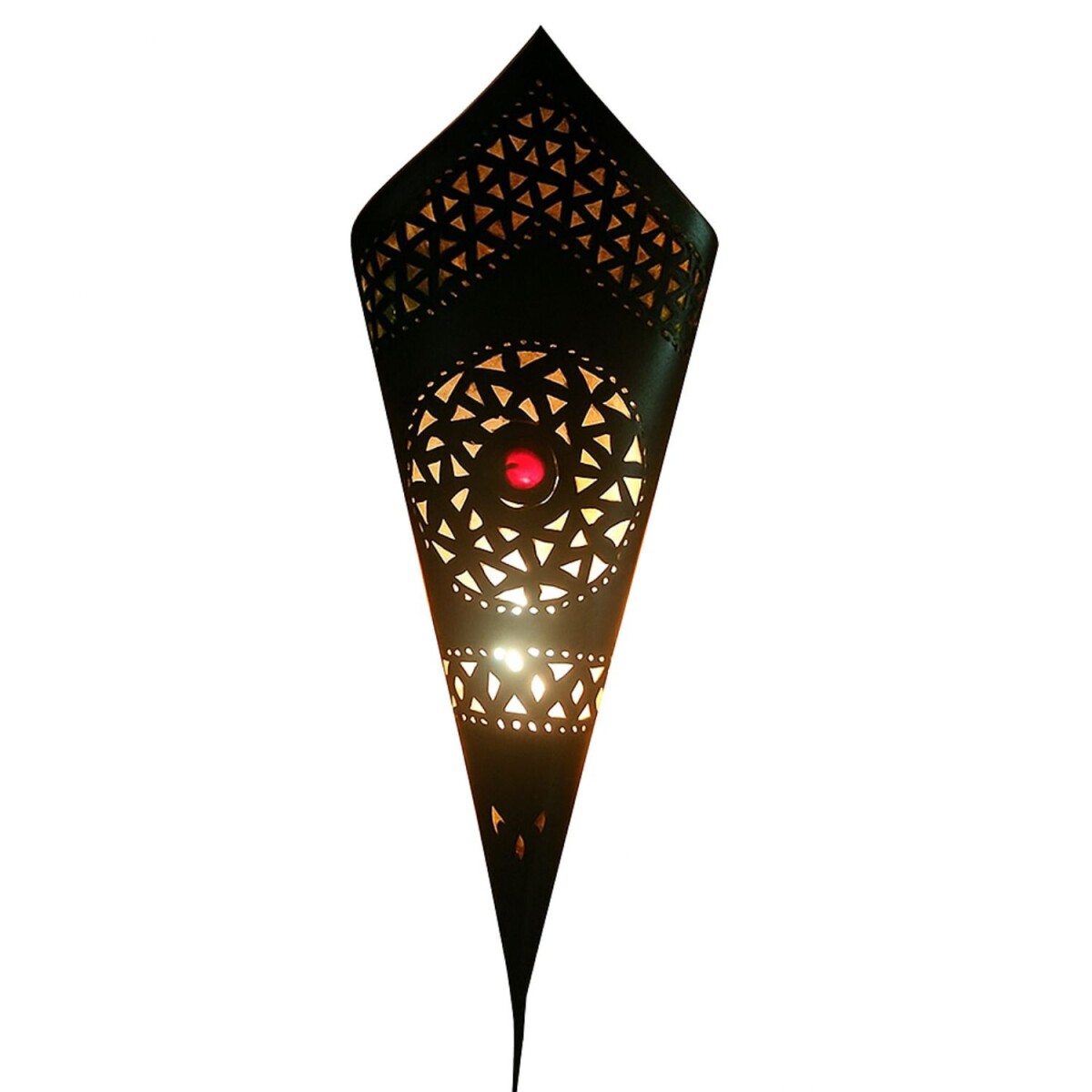 Marokkanische Wandlampe Fatma handgefertigt aus Metall in Ro