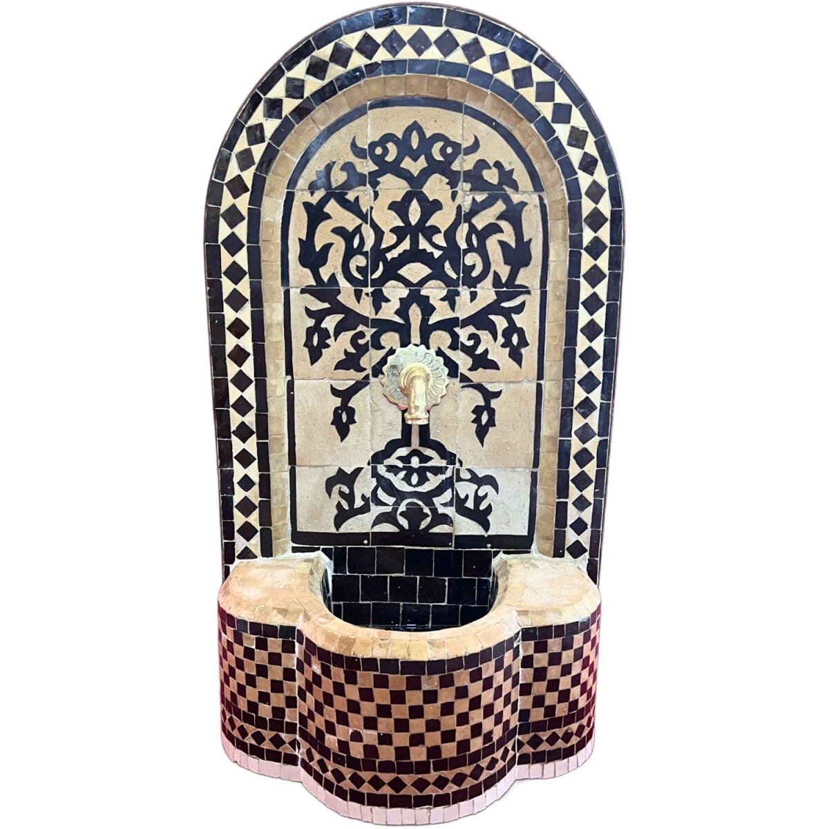 Marokkanischer Mosaik Gartenbrunnen 84cm box