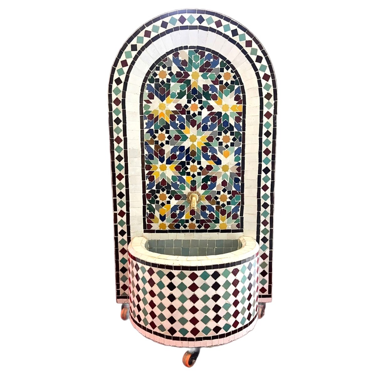 Marokkanischer Mosaik Gartenbrunnen 120c box