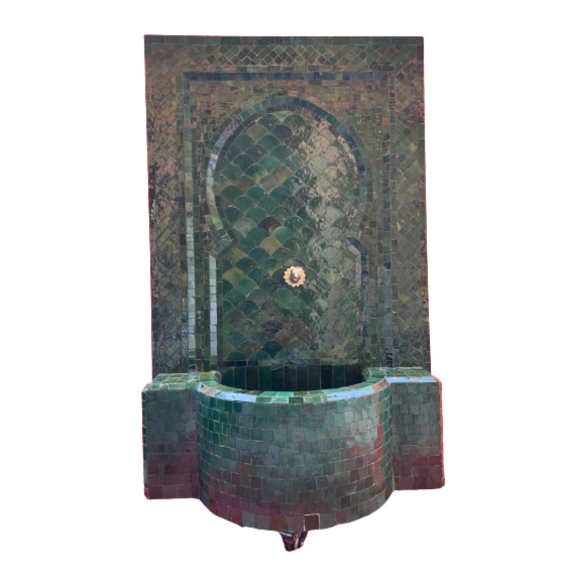 Marokkanischer Mosaik Gartenbrunnen 128cm | Boho Zimmerbrunn