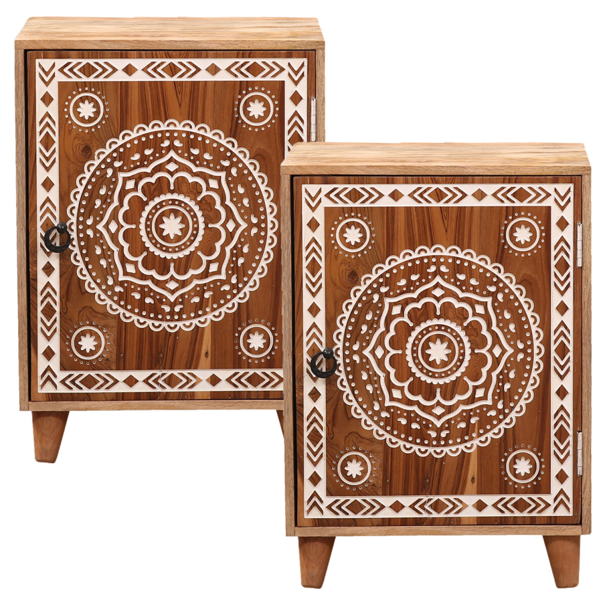 2er Set Boho Nachttisch Boumia edel aus  box