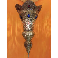 Hängeleuchte Baysan Silber 45cm | Orientalische Lampe aus Messing