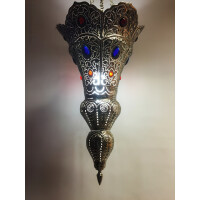 Hängeleuchte Baysan Silber 45cm | Orientalische Lampe aus Messing