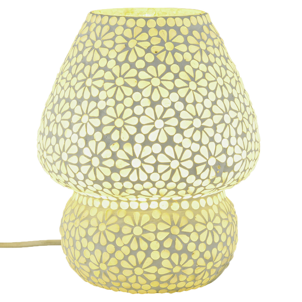 Boho Tischlampe Aubina Motiv 1 handgefertigt aus Glas-Mosaik