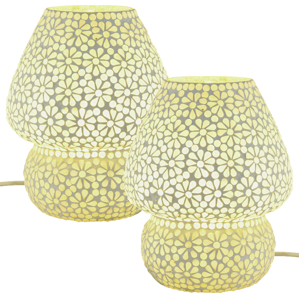 2er Set Boho Tischlampe Aubina Motiv 1 m box