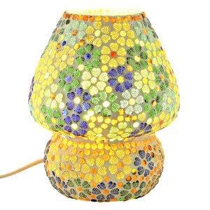 Boho Deko Tischlampe Nachtischlampe aus Glas Mosaik...