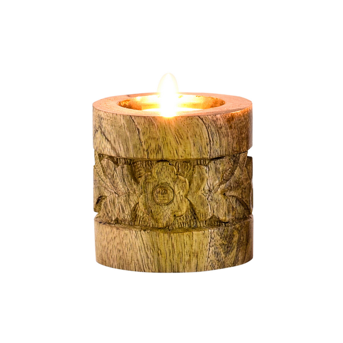 Boho Holz-Kerzenleuchter Luja modern aus box