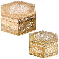 2er Set Boho Deko Schatulle Aufbewahrungsbox Box Hajdar 3