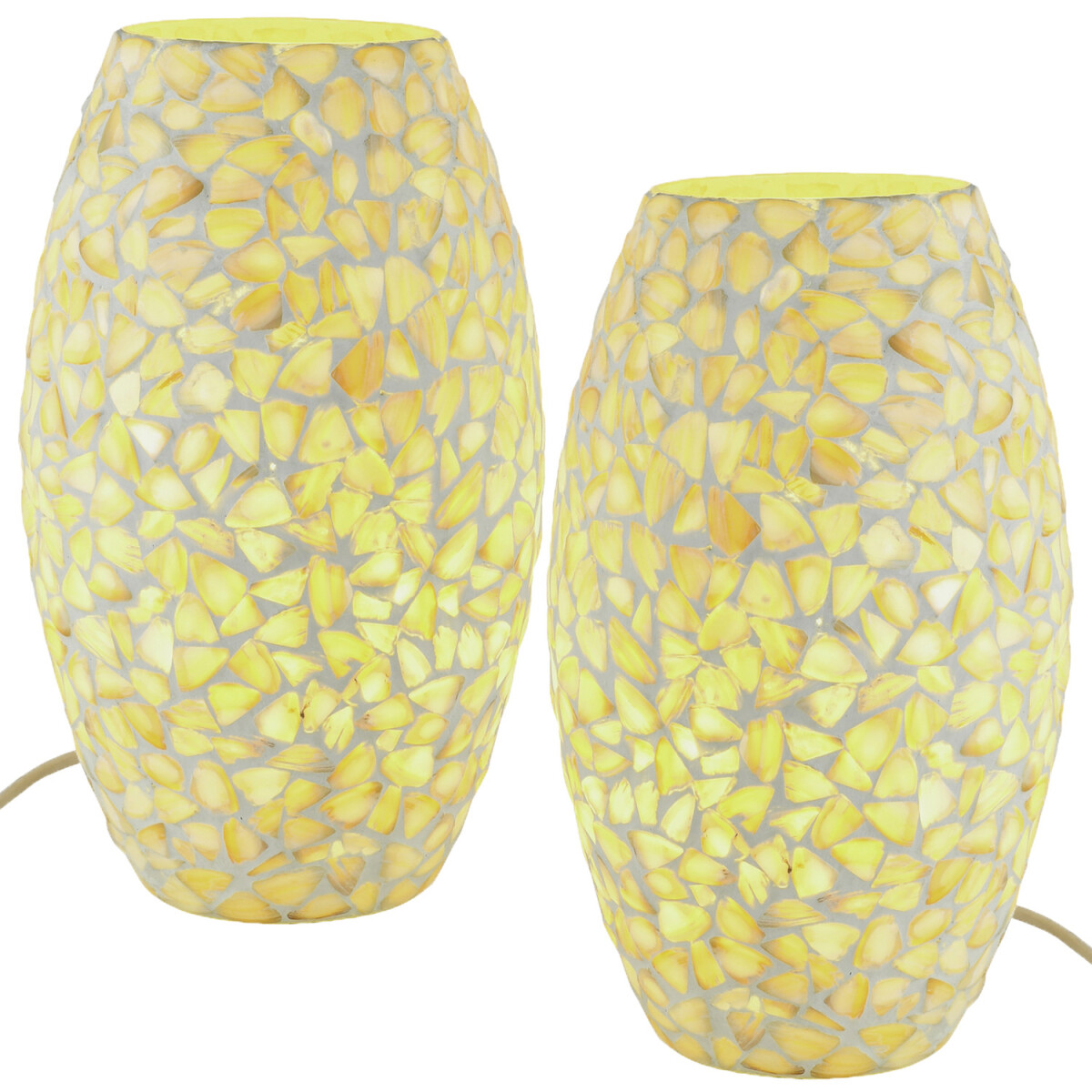 2er Set Boho Tischlampe Tiaga Motiv 2 handgefertigt aus Glas