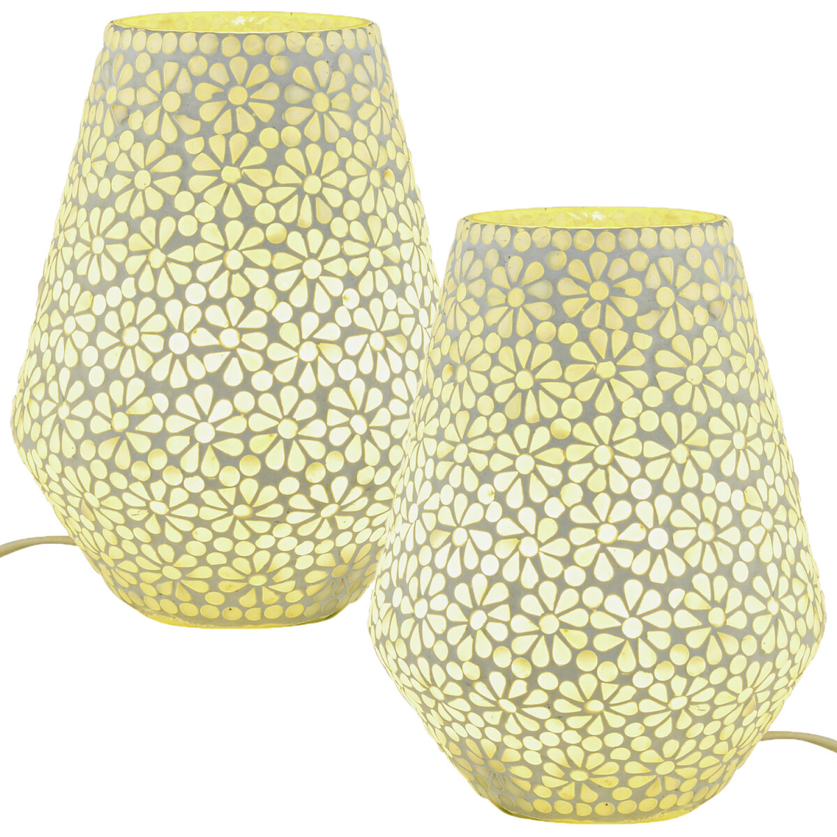 2er Set Boho Tischlampe Fikus Motiv 1 ha box
