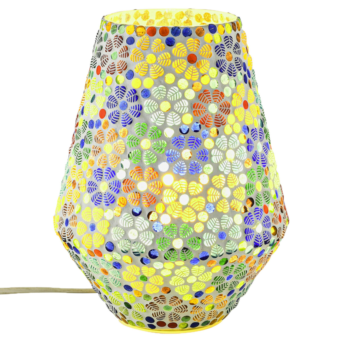 Boho Tischlampe Fikus Motiv 3 handgefert box