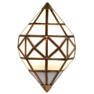 Wandleuchte Ansheo Weiß Metall Glas | H 28cm...