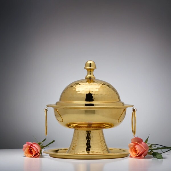 Marokkanische Schmuckdose Gold Mit Deckel - Orientalische Aufbewahrung Für Ramadan Deko