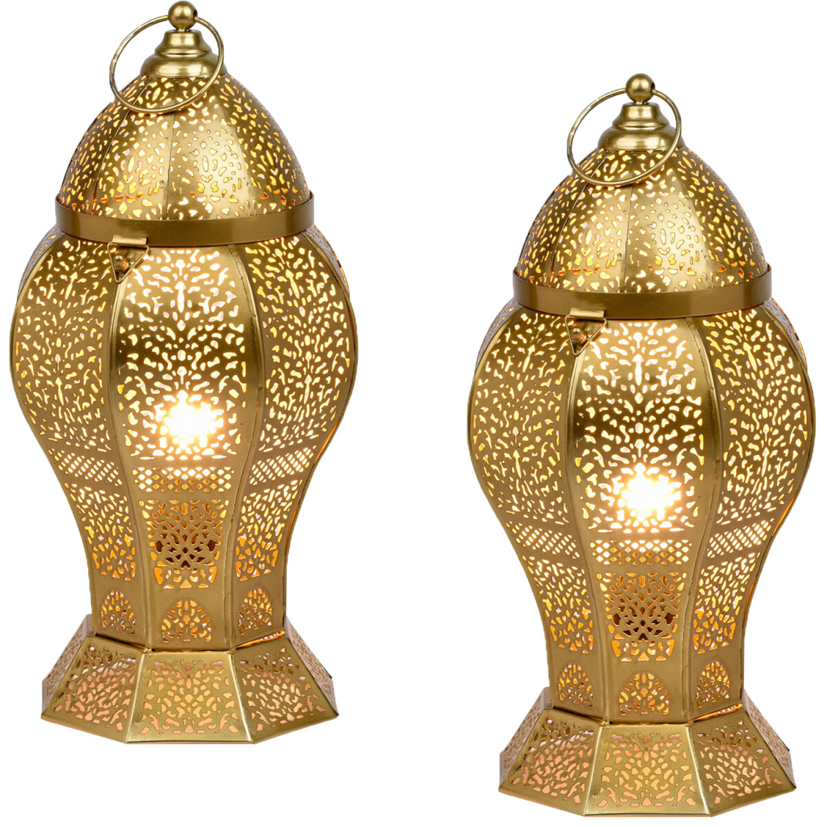 2er Set Orientalische Tischlampe Jaleel edel aus Metall in G