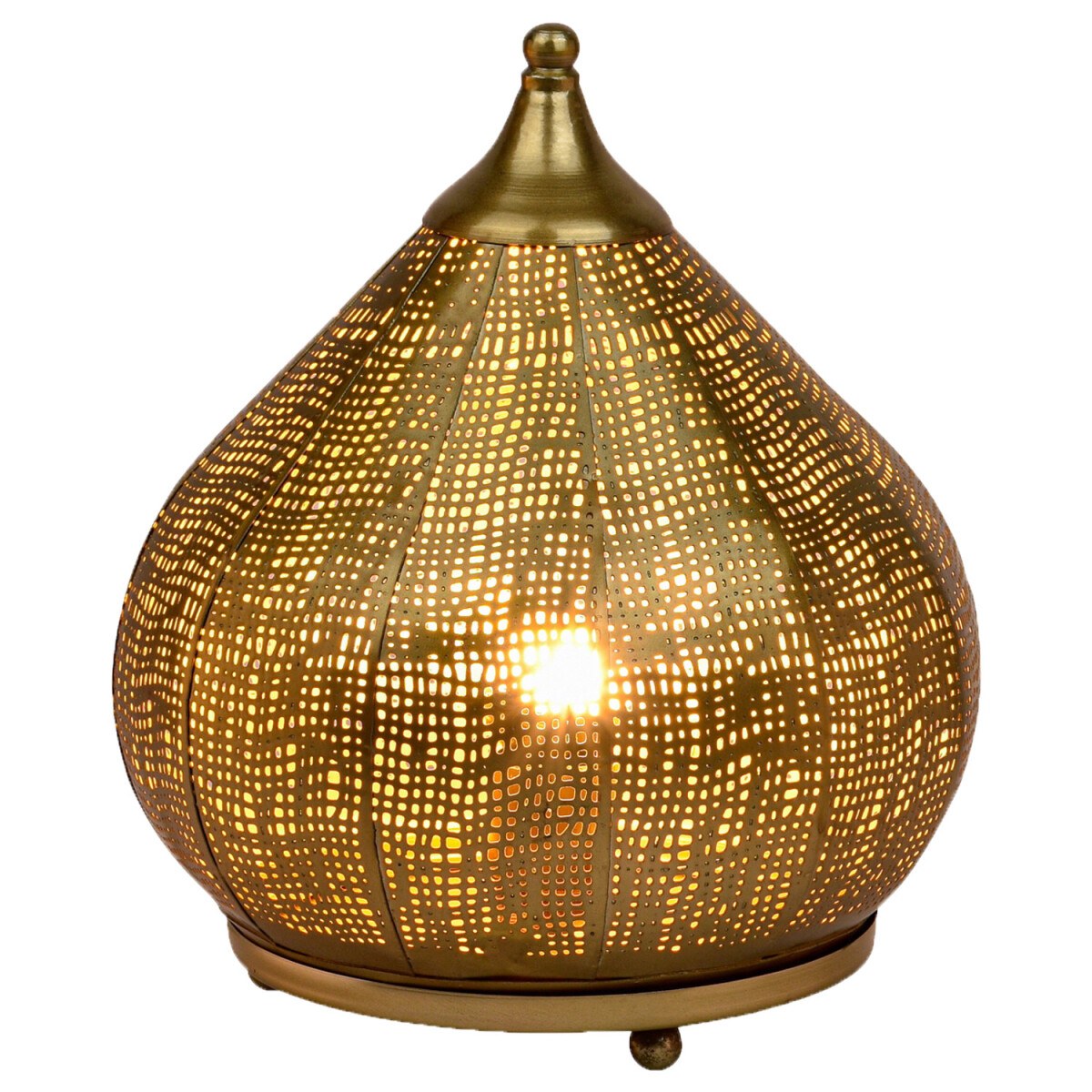 Orientalische Tischlampe Jamiel handgefertigt aus Metall in 