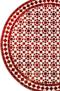 Marokkanischer Mosaiktisch Albaicin Bordeaux Natur 100cm | Handarbeit