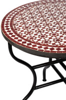 Marokkanischer Mosaiktisch Albaicin Bordeaux Natur 100cm | Handarbeit