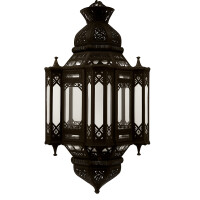 Deckenlampe La Noche Glas & Metall 70cm | Mediterrane Hängeleuchte