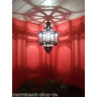 Deckenlampe La Noche Glas & Metall 70cm | Mediterrane Hängeleuchte