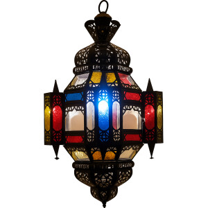 Hängeleuchte Falak Buntglas 60cm | Orientalische...