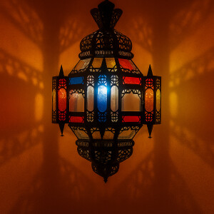 Hängeleuchte Falak Buntglas 60cm | Orientalische...