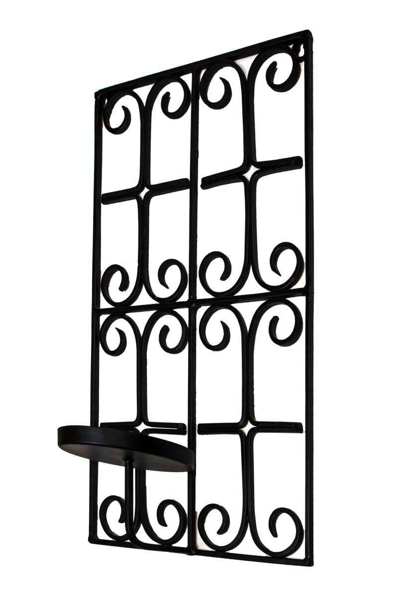 Mediterraner Wandkerzenhalter Athera modern aus Eisen in Sch