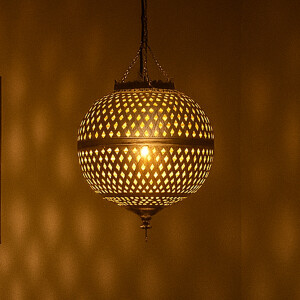 Orientalische Messing Lampe Safiye Silber 23cm Handarbeit...