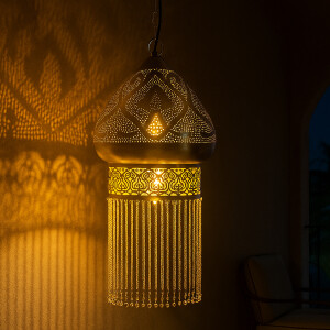 Hängeleuchte Archita Silber 60cm | Orientalische...