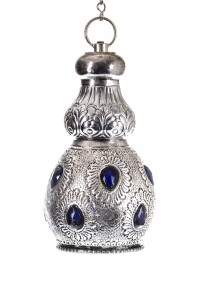 Esstischlampe Aissata 27cm | Marokkanische Metalllampe Silberfarben