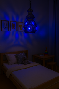 Esstischlampe Aissata 27cm | Marokkanische Metalllampe Silberfarben