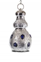 Esstischlampe Aissata 27cm | Marokkanische Metalllampe Silberfarben