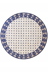 Marokkanischer Mosaiktisch Spirale Beige Blau 100cm |...