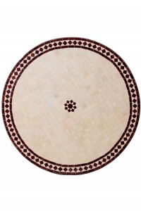 Marokkanischer Mosaiktisch Bilbao Beige Bordeaux 100cm |...