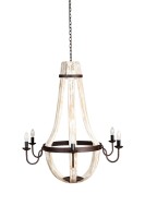 Kronleuchter Abdallah Holz Metall 93cm | Indisch Shabby Chic Leuchter