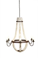 Kronleuchter Abdallah Holz Metall 93cm | Indisch Shabby Chic Leuchter