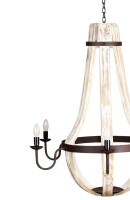 Kronleuchter Abdallah Holz Metall 93cm | Indisch Shabby Chic Leuchter