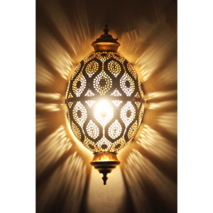 Wandlampe Afzal Metall Goldantik Marokkanisch | H 47cm...