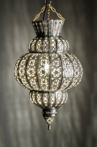 Pendelleuchte Silber Harem 50cm | Orientalische Lampe...