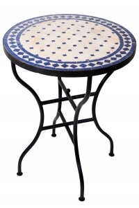 Marokkanischer Mosaiktisch Marrakesch Beige-Blau...