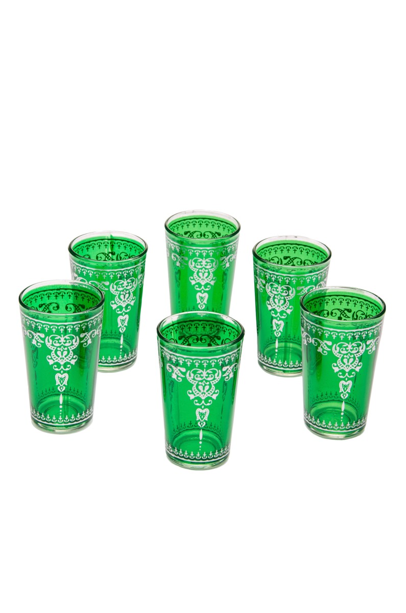 6er Set Marokkanische Teegläser Marrakesch Rot Glä