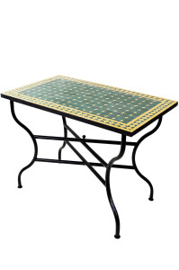 Marokkanischer Mosaiktisch Marrakesch Grün Gelb...