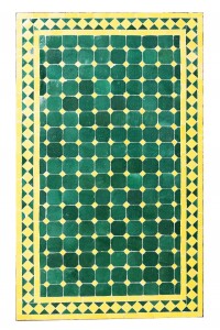 Marokkanischer Mosaiktisch Marrakesch Grün Gelb...
